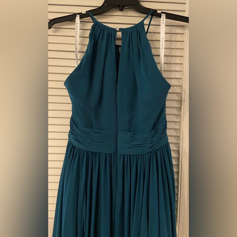 Azazie Teal Evening Gown - Picture 7 of 13